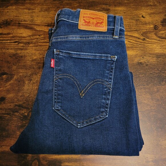Levi's Jeans Size 28 Mile High Super Skinny Stretch Dark Wash Denim Western - Picture 3 of 11